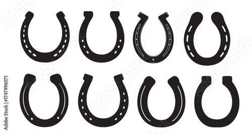 horseshoe silhouette white background