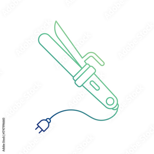 Hair Curler  icon with white background vector stock illustration