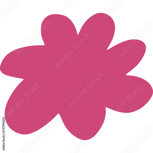 Vivid Pink Floral Shape Gra...