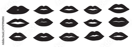 lips silhouette white background 