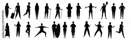 longevity icons set cartoon vector old senior 