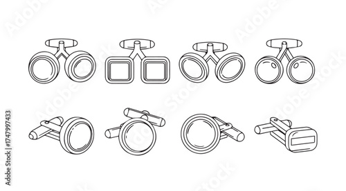Collection of vintage and modern whiskers drawn in detailed line art style vector