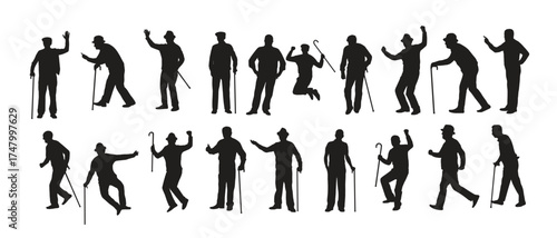 old man silhouette vector