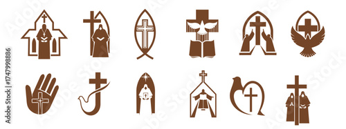  religion cross jesus god bible and dove icons