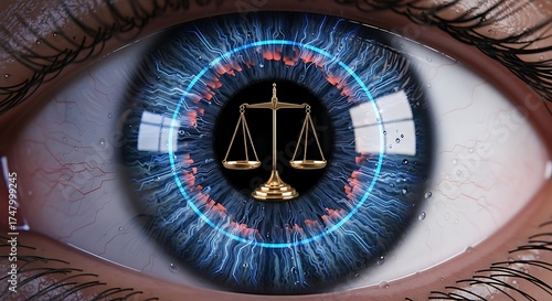 Eye of Justice Symbol of Law and Legal System