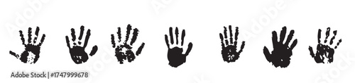 handprint paint ink hand stain trace hand shape with