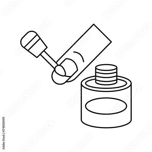 nail polish icon with white background vector stock illustration