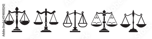  justice law set vector design on white background illustration