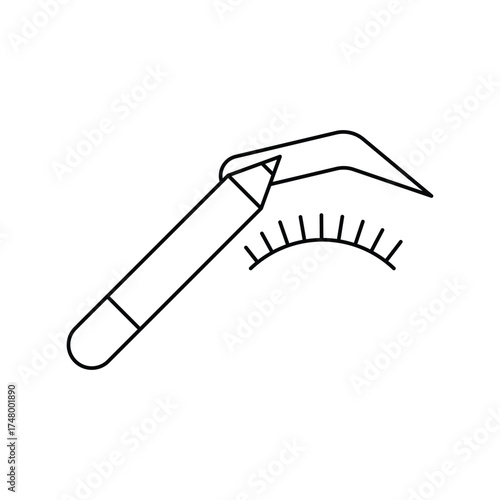 eyebrow pencil icon with white background vector stock illustration