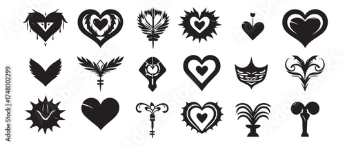  love silhouette design bundle vector
