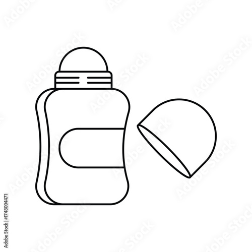 Roll On icon with white background vector stock illustration