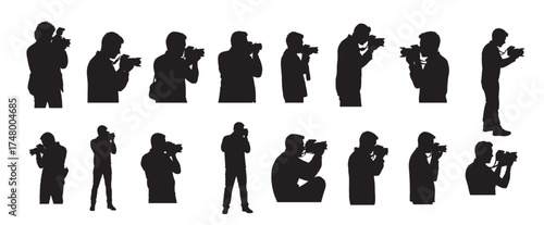 photographers silhouette white background
