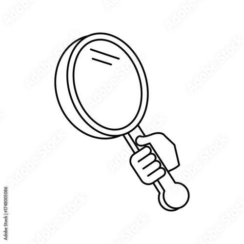 Hand Mirror icon with white background vector stock illustration
