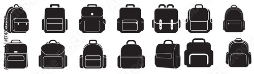  school bag icon silhouette 