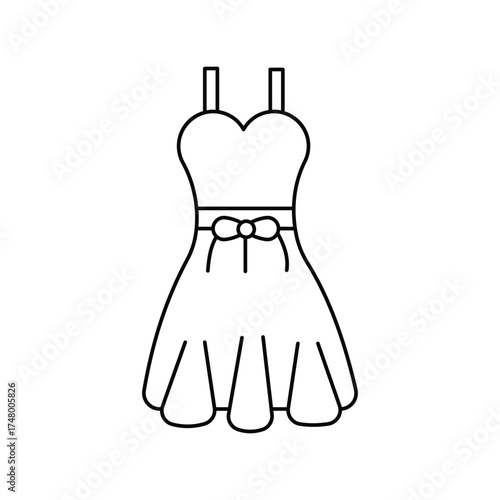 Dress  icon with white background vector stock illustration