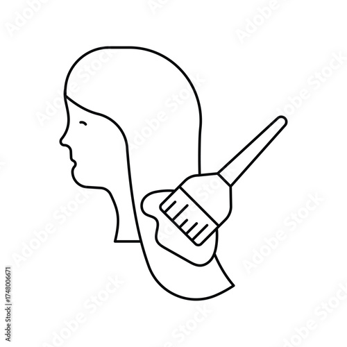 hair dye icon with white background vector stock illustration