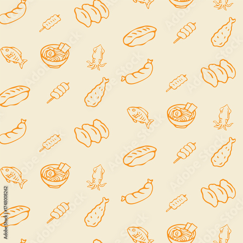 seamless pattern with japanese food