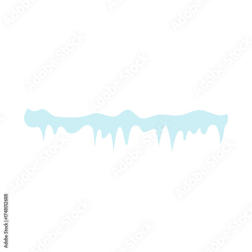 Simple border of hanging icicles in a clean, flat design style