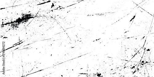 Vector abstract style black grunge ink scratched overlay texture with grainy and dusty scratched various stripes line overlap on the whole background for creative design and works.