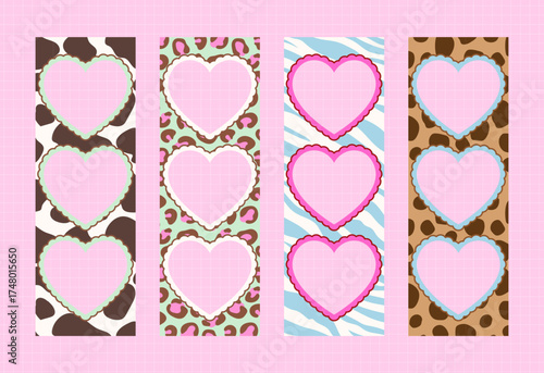 Animal Print Heart Shaped Photo Booth Frame