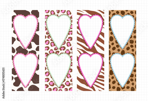 Animal Print Heart Shaped Photo Booth Frame