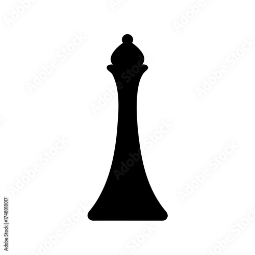 Simple black chess bishop piece silhouette on a white background image