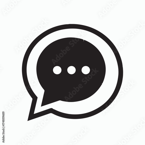 Speech Bubble Symbol: A minimalist depiction of a chat bubble, a universal symbol of communication, dialogue, and discussion.