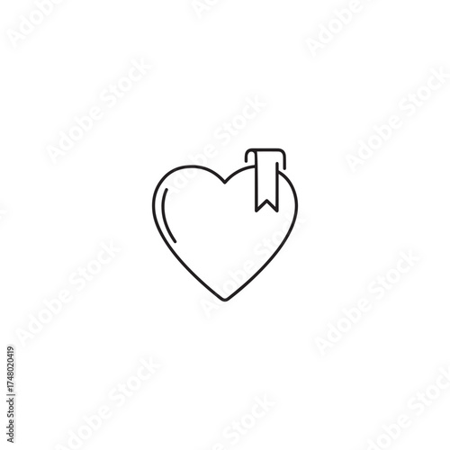 Vector art of a heart with a bookmark, representing saved favorites or important memories