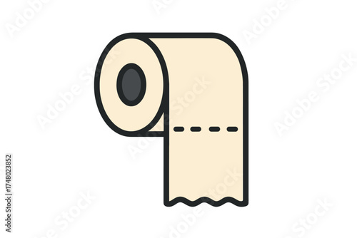Minimalist illustration of toilet paper roll with simple design