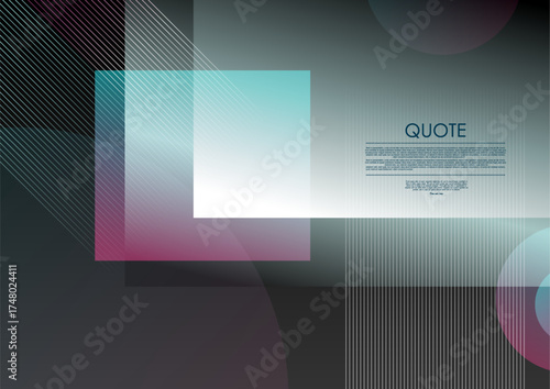 Dark glossy concept abstract minimal geometric background. Vector graphic brochure design