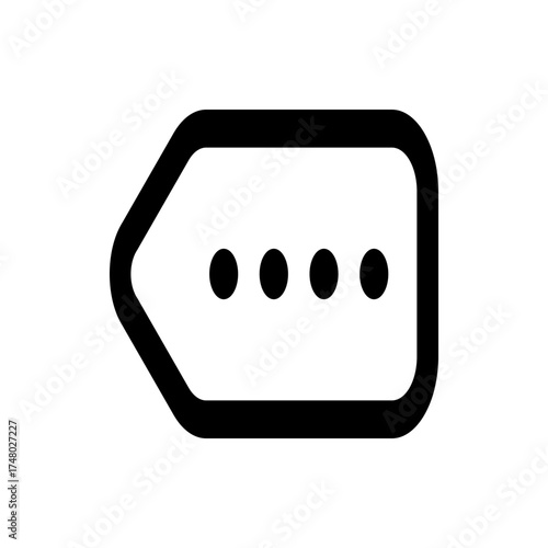 Illustration of a simple black outline of a pentagon shape with a white fill on a plain white background