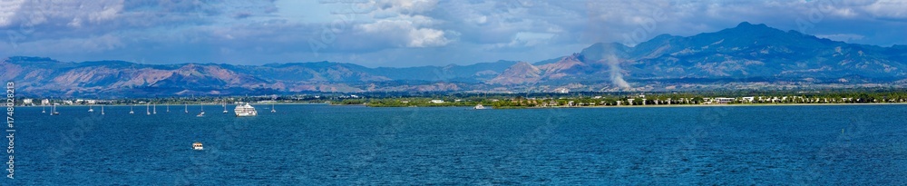 Fototapeta premium Panoramic view of the resort town of Port Denarau, Viti Levu Island, Fiji, South Pacific Ocean