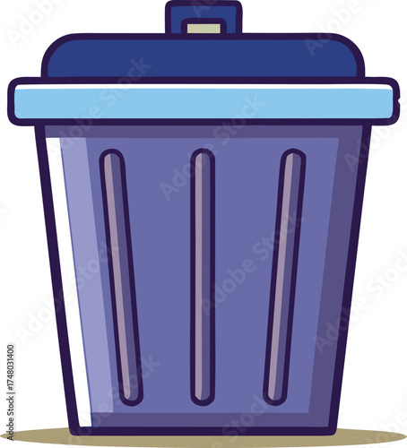 detailed trash bin icon with transparend.