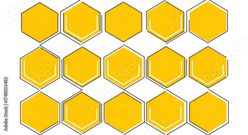 Honeycomb pattern geometric background with yellow hexagon shapes abstract design for wallpaper, textile, or creative projects modern and eyecatching