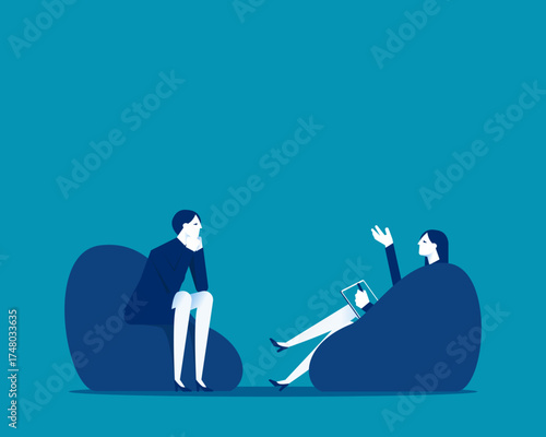 Therapy .Counseling with psychologist on psychotherapist session.