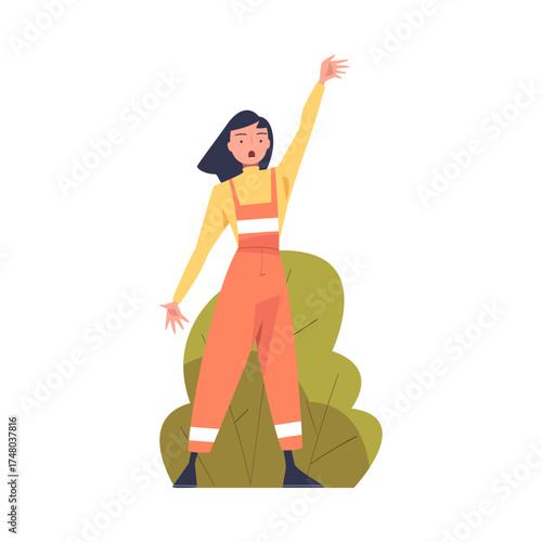 Woman Worker Protesting Participate in Public Demonstration and Rally Vector Illustration
