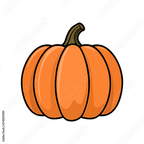 Colored illustration of a pumpkin without background