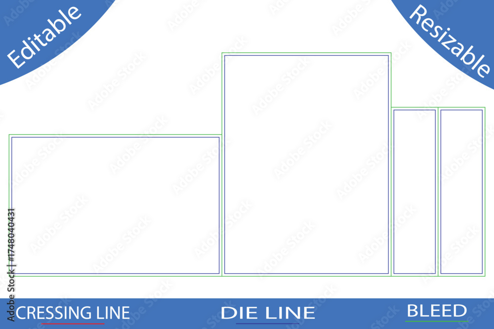 Obraz premium Apparel Pattern Cut Lines for Rectangular Garment Pieces