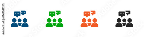 Group chat icon. Solid vector icons.