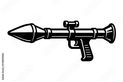 Powerful Bazooka Weapon Vector Illustration - Military and Army Equipment for Action and Security Themes