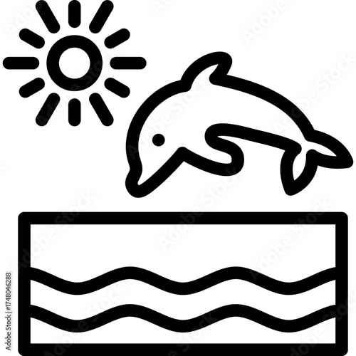 Dolphinarium Icon Vector Element