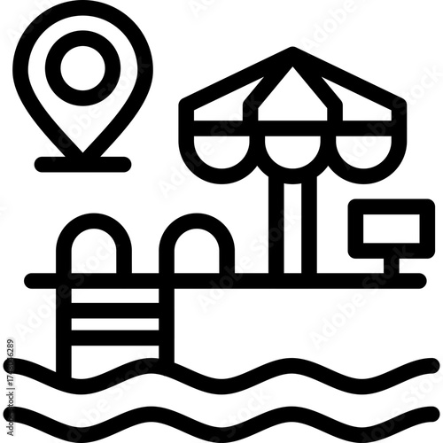 Rest Area Icon Vector Element
