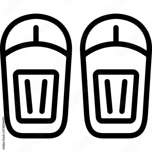 Pair of Flip Flops Icon Vector Element
