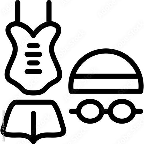 Men Swimming suit Icon Vector Element