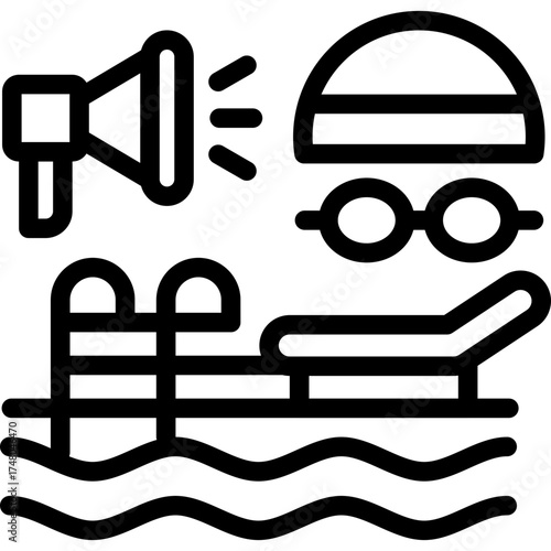 Swimming Trainer Icon Vector Element