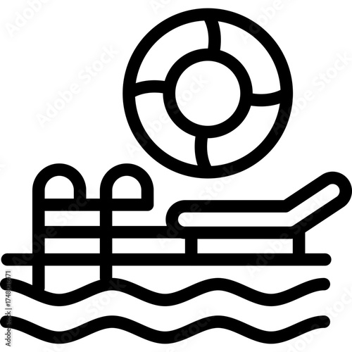 Pool Lifeguard Icon Vector Element