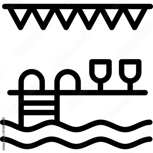 Pool Reception Icon Vector Element