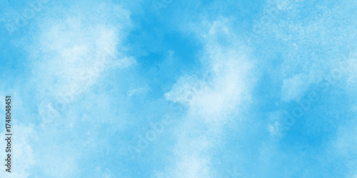 Blue watercolor background for textures backgrounds, soft sky cloud background, cloudscape sky clear cloud. classic hand painted Blue watercolor background for painted paper textured canvas,