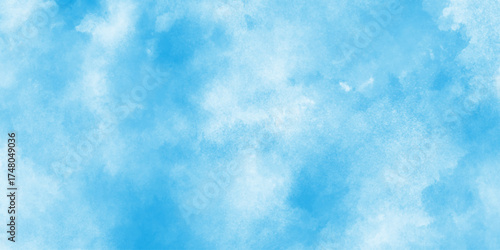 Blue watercolor background for textures backgrounds, soft sky cloud background, cloudscape sky clear cloud. classic hand painted Blue watercolor background for painted paper textured canvas,
