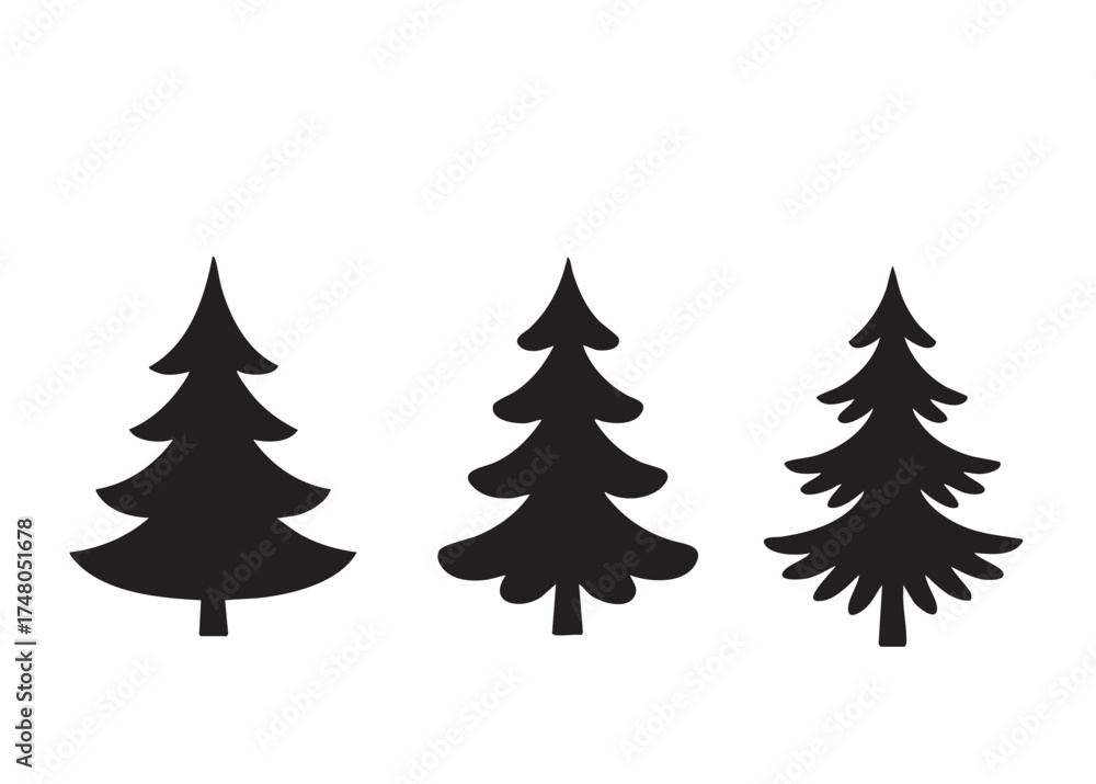 Obraz premium set of christmas trees. vector illustration